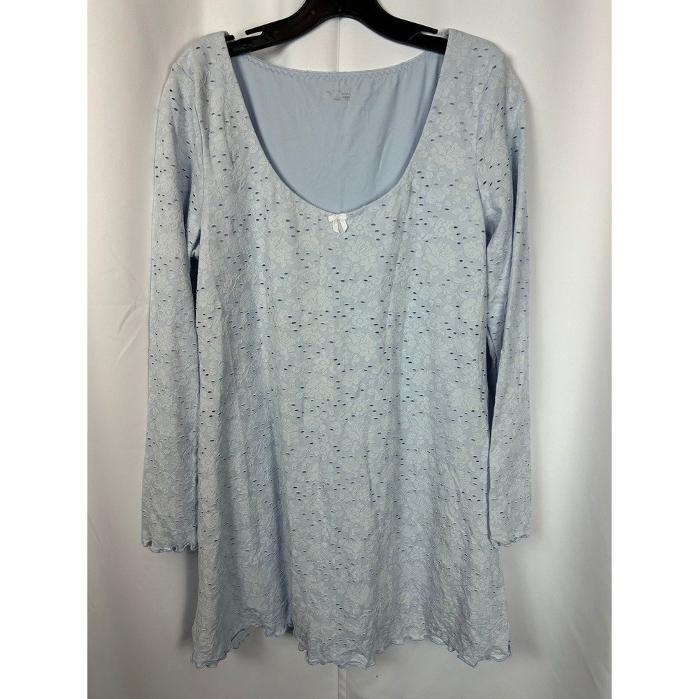 OFFLINE by Aerie Blue Floral Eyelet Long Sleeve Exercise Dress XL Skort w Pocket
